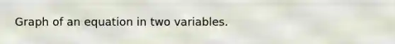 Graph of an equation in two variables.