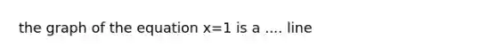 the graph of the equation x=1 is a .... line