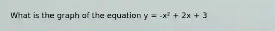 What is the graph of the equation y = -x² + 2x + 3