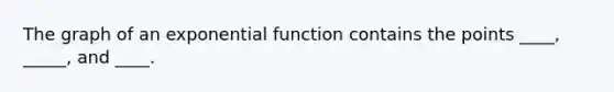 The graph of an exponential function contains the points ____, _____, and ____.