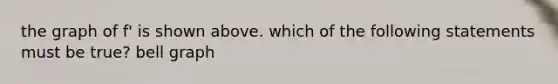 the graph of f' is shown above. which of the following statements must be true? bell graph