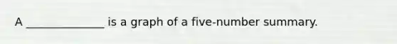 A ______________ is a graph of a five-number summary.