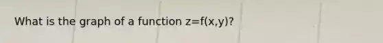 What is the graph of a function z=f(x,y)?