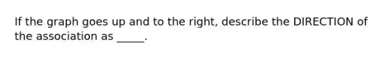 If the graph goes up and to the right, describe the DIRECTION of the association as _____.