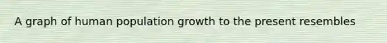 A graph of human population growth to the present resembles