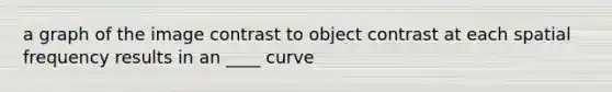 a graph of the image contrast to object contrast at each spatial frequency results in an ____ curve