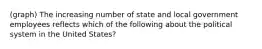 (graph) The increasing number of state and local government employees reflects which of the following about the political system in the United States?