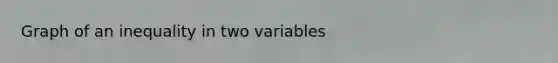 Graph of an inequality in two variables