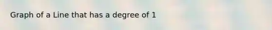 Graph of a Line that has a degree of 1