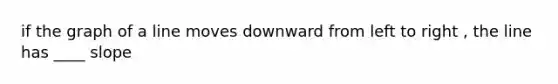 if the graph of a line moves downward from left to right , the line has ____ slope