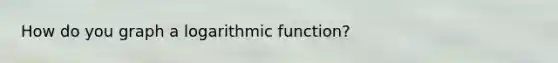 How do you graph a logarithmic function?