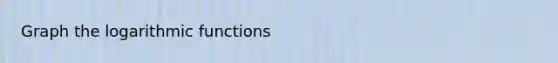 Graph the logarithmic functions