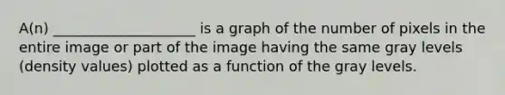 A(n) ____________________ is a graph of the number of pixels in the entire image or part of the image having the same gray levels (density values) plotted as a function of the gray levels.