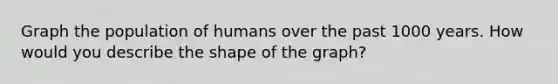 Graph the population of humans over the past 1000 years. How would you describe the shape of the graph?