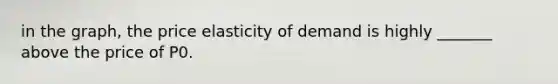 in the graph, the price elasticity of demand is highly _______ above the price of P0.