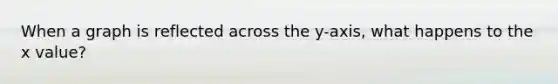 When a graph is reflected across the y-axis, what happens to the x value?