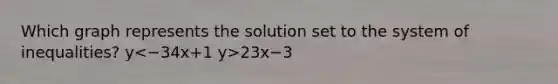 Which graph represents the solution set to the system of inequalities? y 23x−3