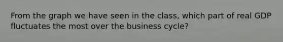 From the graph we have seen in the class, which part of real GDP fluctuates the most over the business cycle?