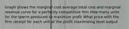 Graph shows the marginal cost average total cost and marginal revenue curve for a perfectly competitive firm How many units for the sperm produced to maximize profit What price with the firm receipt for each unit at the profit maximizing level output