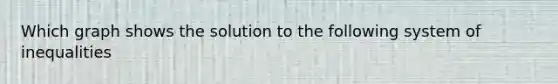 Which graph shows the solution to the following system of inequalities