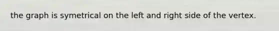 the graph is symetrical on the left and right side of the vertex.