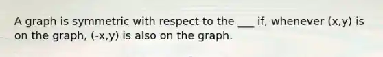 A graph is symmetric with respect to the ___ if, whenever (x,y) is on the graph, (-x,y) is also on the graph.