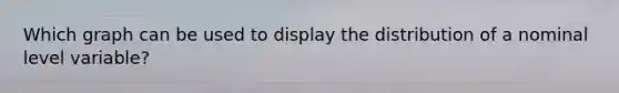 Which graph can be used to display the distribution of a nominal level variable?