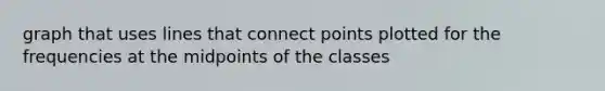 graph that uses lines that connect points plotted for the frequencies at the midpoints of the classes