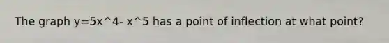 The graph y=5x^4- x^5 has a point of inflection at what point?