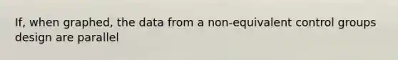 If, when graphed, the data from a non-equivalent control groups design are parallel