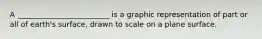 A _________________________ is a graphic representation of part or all of earth's surface, drawn to scale on a plane surface.