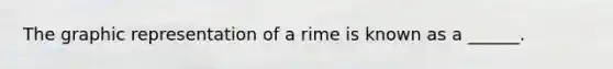 The graphic representation of a rime is known as a ______.