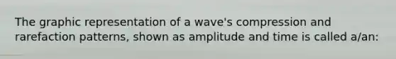 The graphic representation of a wave's compression and rarefaction patterns, shown as amplitude and time is called a/an: