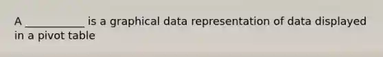 A ___________ is a graphical data representation of data displayed in a pivot table