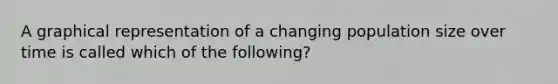 A graphical representation of a changing population size over time is called which of the following?