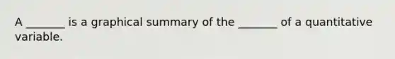 A _______ is a graphical summary of the _______ of a quantitative variable.