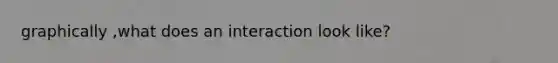 graphically ,what does an interaction look like?