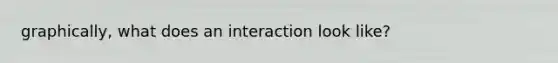 graphically, what does an interaction look like?