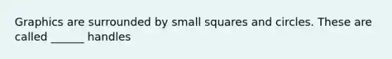 Graphics are surrounded by small squares and circles. These are called ______ handles