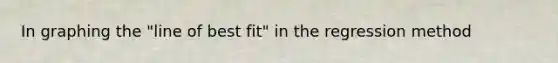 In graphing the "line of best fit" in the regression method