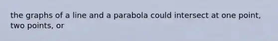 the graphs of a line and a parabola could intersect at one point, two points, or