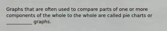 Graphs that are often used to compare parts of one or more components of the whole to the whole are called <a href='https://www.questionai.com/knowledge/kDrHXijglR-pie-chart' class='anchor-knowledge'>pie chart</a>s or ___________ graphs.