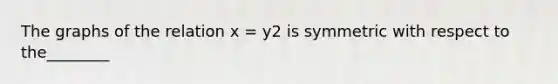 The graphs of the relation x = y2 is symmetric with respect to the________