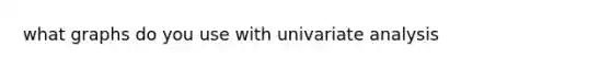 what graphs do you use with univariate analysis