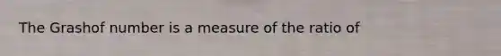 The Grashof number is a measure of the ratio of