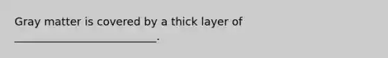 Gray matter is covered by a thick layer of __________________________.