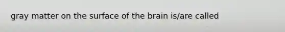 gray matter on the surface of <a href='https://www.questionai.com/knowledge/kLMtJeqKp6-the-brain' class='anchor-knowledge'>the brain</a> is/are called