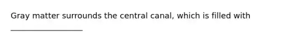 Gray matter surrounds the central canal, which is filled with __________________