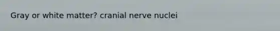 Gray or white matter? cranial nerve nuclei