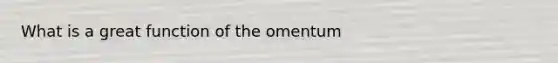 What is a great function of the omentum